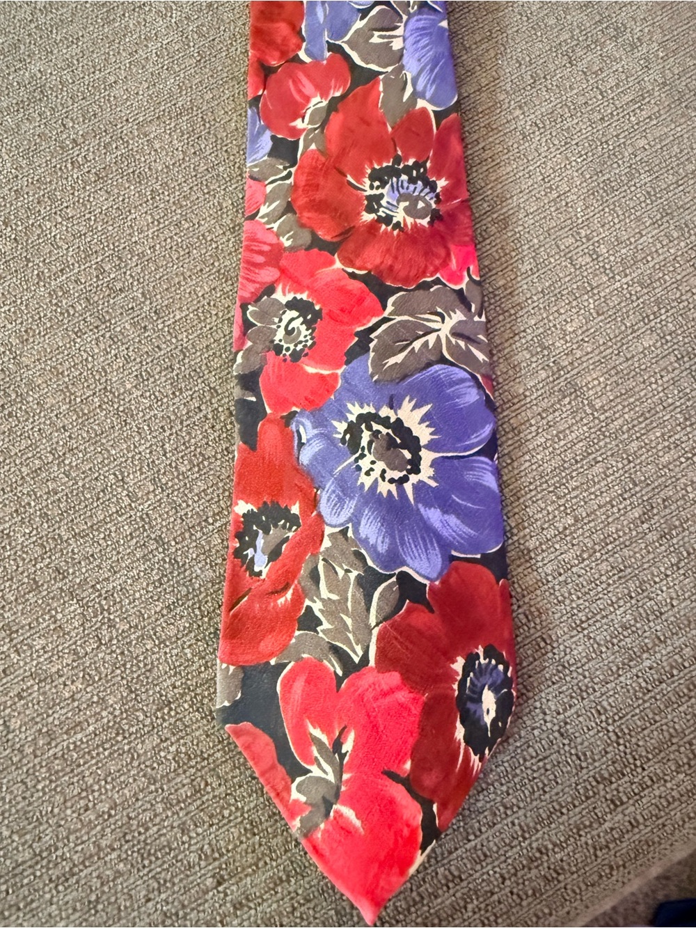 Guy Laroche Red & Purple Floral Tie